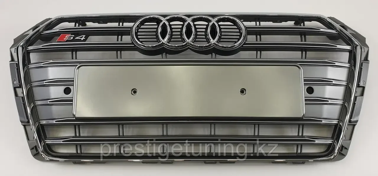 Решетка радиатора на Audi A4 V (B9) 2015-20 стиль S4 (Серебро) - фото 2 - id-p100726475