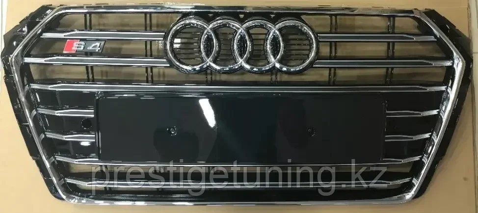 Решетка радиатора на Audi A4 V (B9) 2015-20 стиль S4 (Черный) - фото 2 - id-p100726490