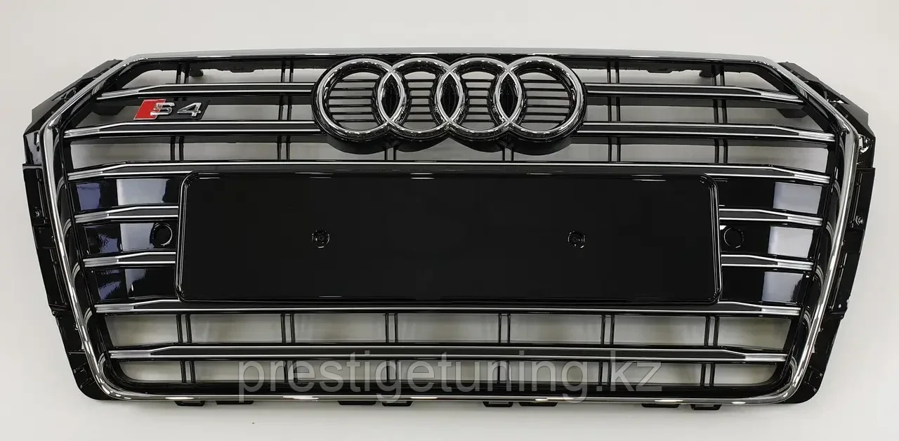 Решетка радиатора на Audi A4 V (B9) 2015-20 стиль S4 (Черный) - фото 3 - id-p100726490