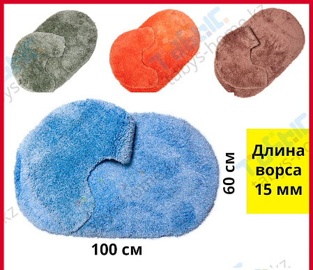 Коврик (10 цветов) для ванной комнаты микрофибра 2-ка 30мм 60х100, фото 2