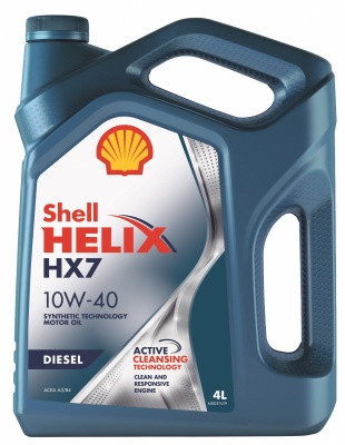 МОТОРНОЕ МАСЛО SHELL HELIX HX7 DIESEL 10W-40 ПОЛУСИНТЕТИЧЕСКОЕ 4Л