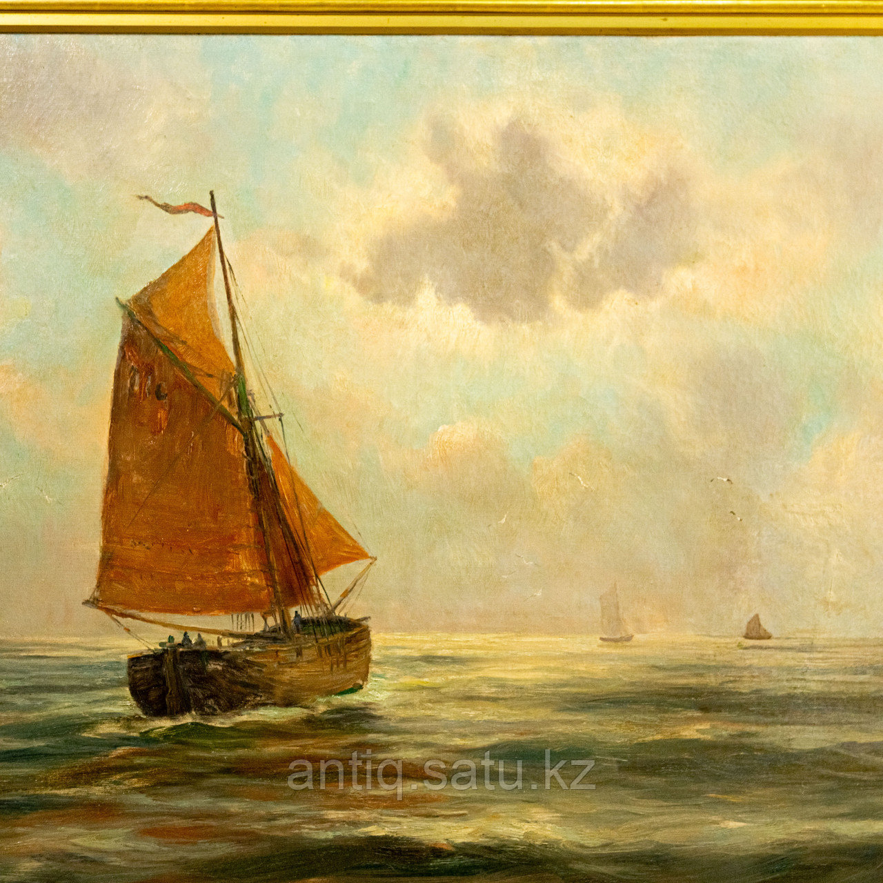 «Парусники в море». Автор- Romain Steppe ( 1859-1927) - фото 3 - id-p100730507