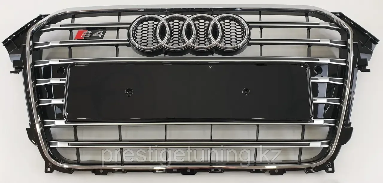 Решетка радиатора на Audi A4 IV (B8) 2011-15 стиль S4 (Черный цвет + хром) - фото 3 - id-p100730727