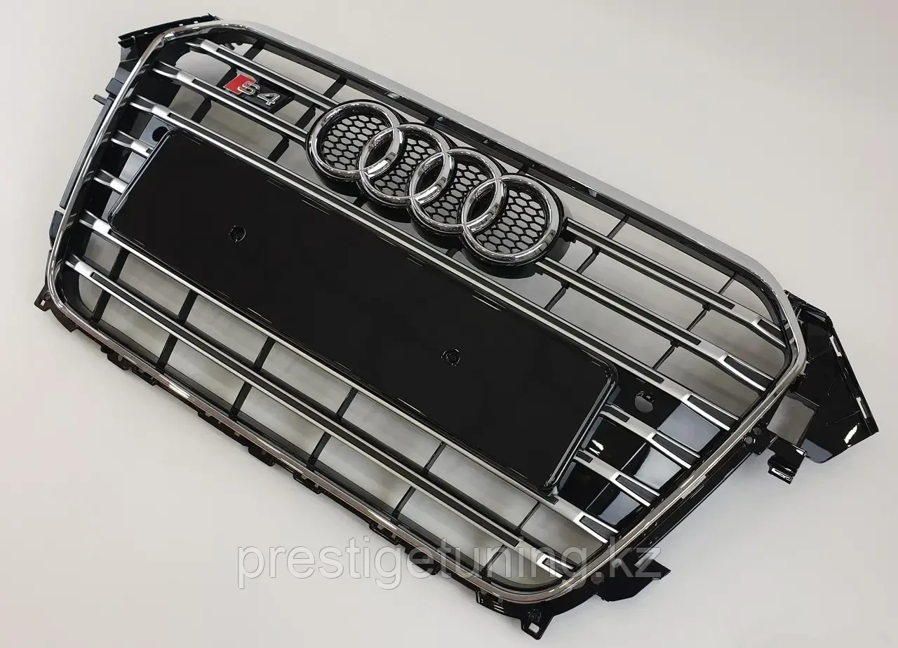 Решетка радиатора на Audi A4 IV (B8) 2011-15 стиль S4 (Черный цвет + хром) - фото 2 - id-p100730727