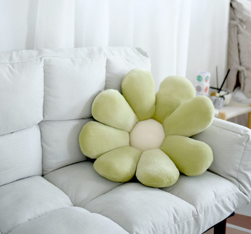 Декоративная подушка "Ромашка", зеленая, 40 см