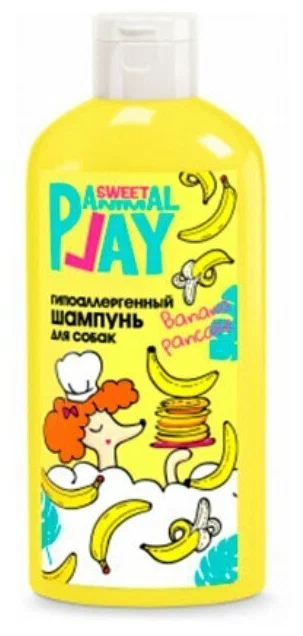 Animal Play SWEET Шампунь банановый панкейк Гипоаллергенный для собак и кошек 300мл - фото 1 - id-p100738666