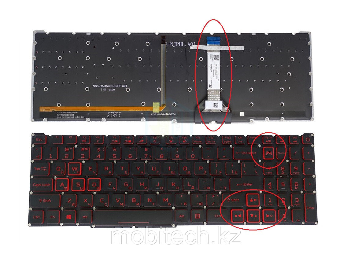 Клавиатуры Acer AN515-57 N22C1 AN515-56 AN515-45 AN517-52 AN515-58 клавиатура c RU/ EN раскладкой, c