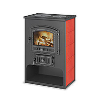 Печь-Камин с плитой ВЕЗУВИЙ ПК-03 (224) красный 12 кВт (200 м3) Ø150мм