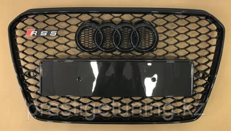 Решетка радиатора на Audi A5 I (8T) 2011-16 стиль RS5 (Черный), фото 1