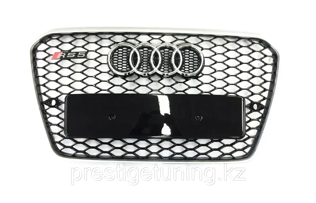 Решетка радиатора на Audi A5 I (8T) 2011-16 стиль RS5 (Черный с хромом) - фото 1 - id-p100750978