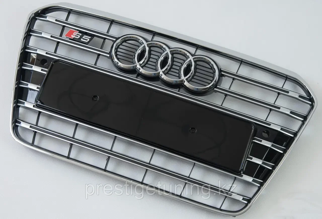 Решетка радиатора на Audi A5 I (8T) 2011-16 стиль S5 (Черный с хромом) - фото 2 - id-p100751048