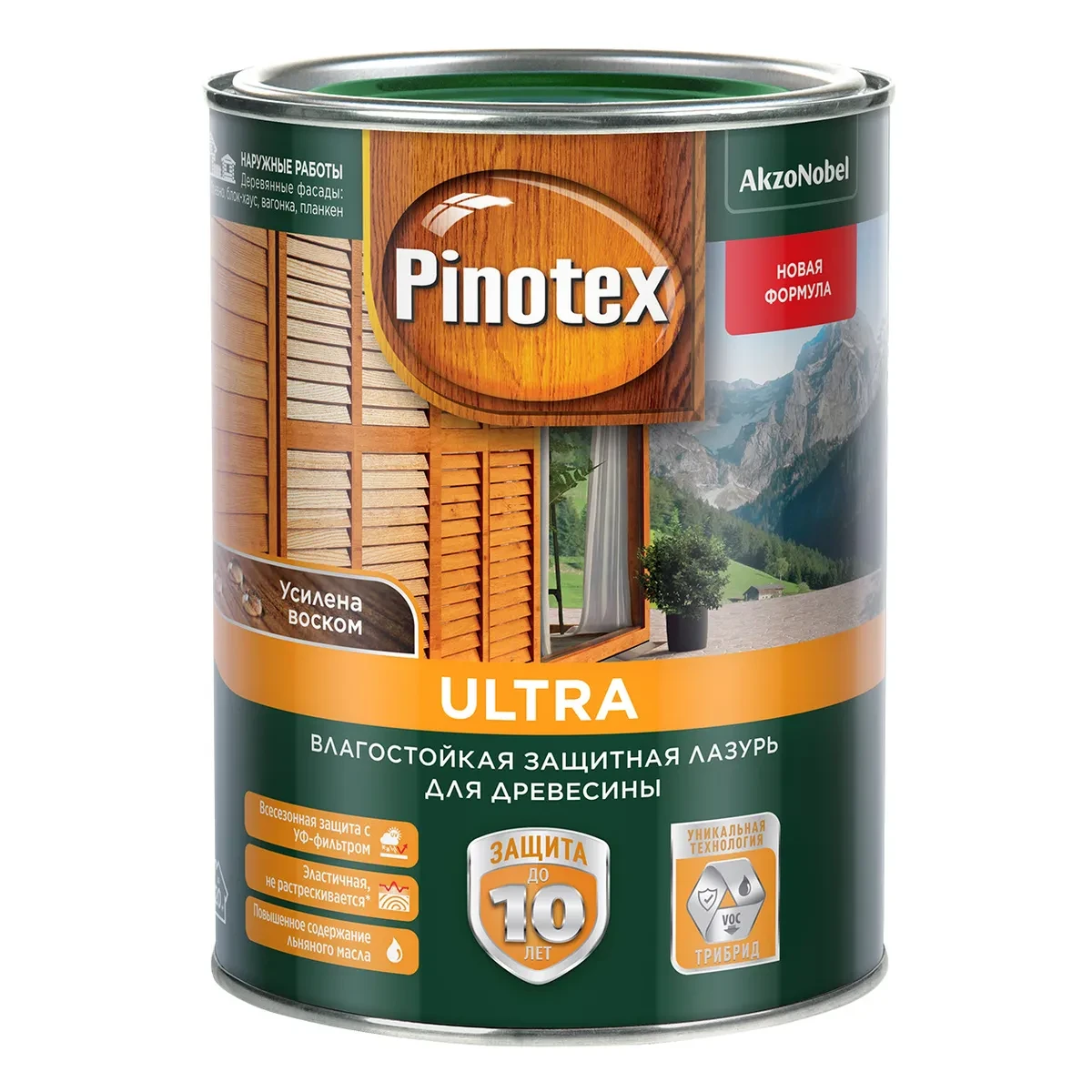 Влагостойкая лазурь для дерева Pinotex Ultra Красное дерево 1л - фото 1 - id-p100751943