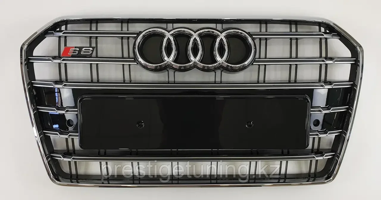 Решетка радиатора на Audi A6 IV (C7) 2014-18 в стиле S6 (Черный с хромом)