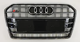 Решетка радиатора на Audi A6 IV (C7) 2014-18 в стиле S6 (Черный с хромом)