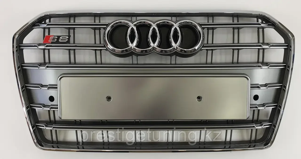 Решетка радиатора на Audi A6 IV (C7) 2014-18 в стиле S6 (Серебро)