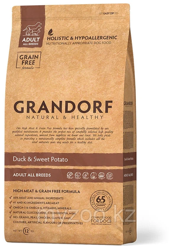 Grandorf белая утка&батат Adult All Breads, 12 кг