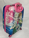 Детский пластиковый чемодан на 4-х колесах, для девочек 9-12 лет (высота 49 см, ширина 33 см, глубина 23 см), фото 4