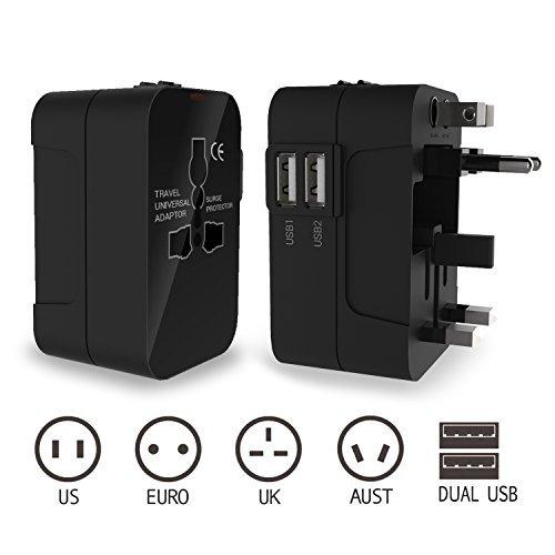Универсальный переходник адаптер с двумя USB портами туристический.