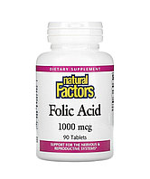 Natural Factors Фолиевая кислота, 1000 мкг, 90 таблеток