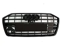Решетка радиатора на Audi A6 V (C8) 2018-по н.в стиль S6 (Черный цвет)
