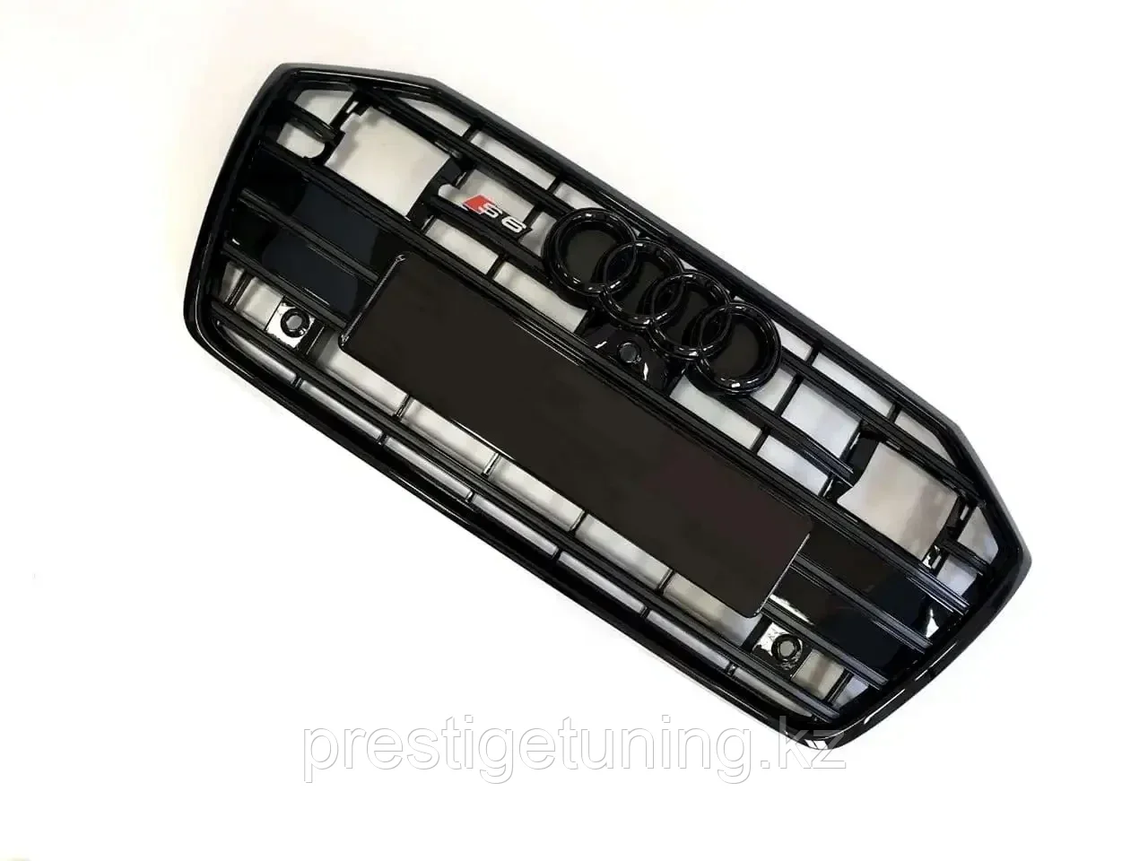 Решетка радиатора на Audi A6 V (C8) 2018-по н.в стиль S6 (Черный цвет) под дистроник - фото 2 - id-p100770982