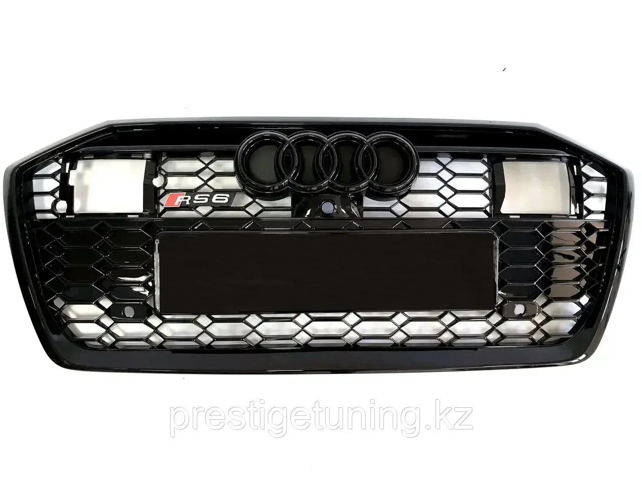 Решетка радиатора на Audi A6 V (C8) 2018-по н.в стиль RS6 (Черный цвет) под дистроник, фото 1
