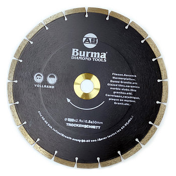 Алмазный диск (круг) Ø 350 мм (350x50 мм) внутренний 50 мм (с кольцом 29 мм) сегментный (сухорез)