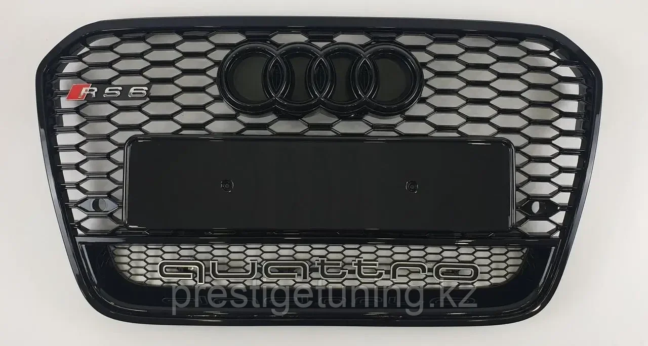Решетка радиатора на Audi A6 V (C7) 2011-14 стиль RS6 (Черный цвет), фото 1