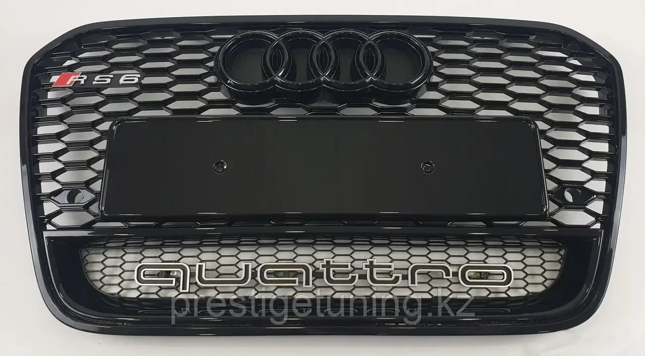 Решетка радиатора на Audi A6 V (C7) 2011-14 стиль RS6 (Черный цвет) - фото 2 - id-p100775511