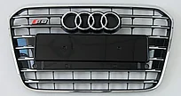 Решетка радиатора на Audi A6 V (C7) 2011-14 стиль S6 (Черный цвет+Хром)