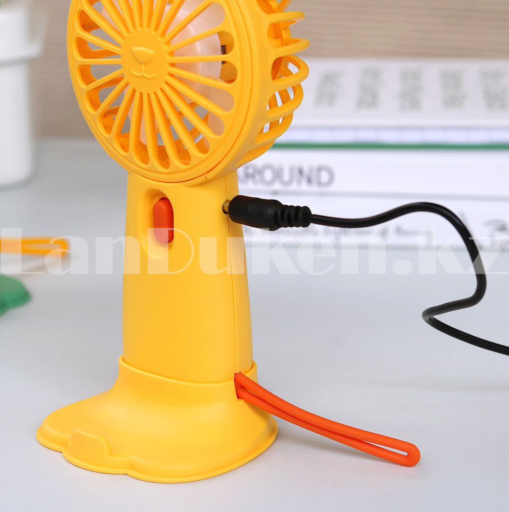 Портативный ручной вентилятор аккумуляторный Mini Fan HK 68 желтый - фото 9 - id-p100778423