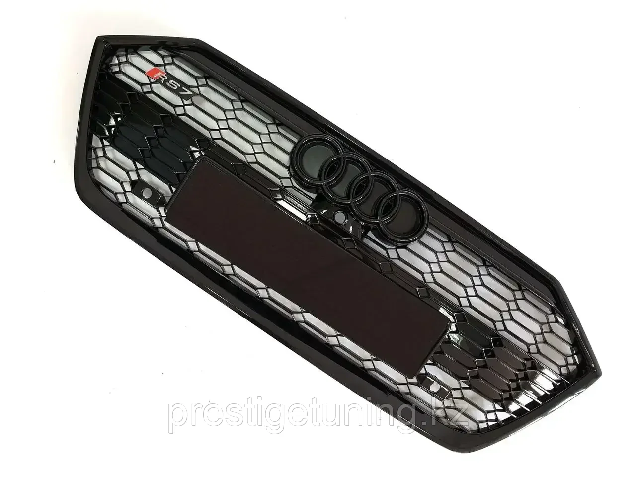 Решетка радиатора на Audi A7 (C8) 2018-по н.в стиль RS7 (Черный цвет) под камеру 360 - фото 2 - id-p100778646