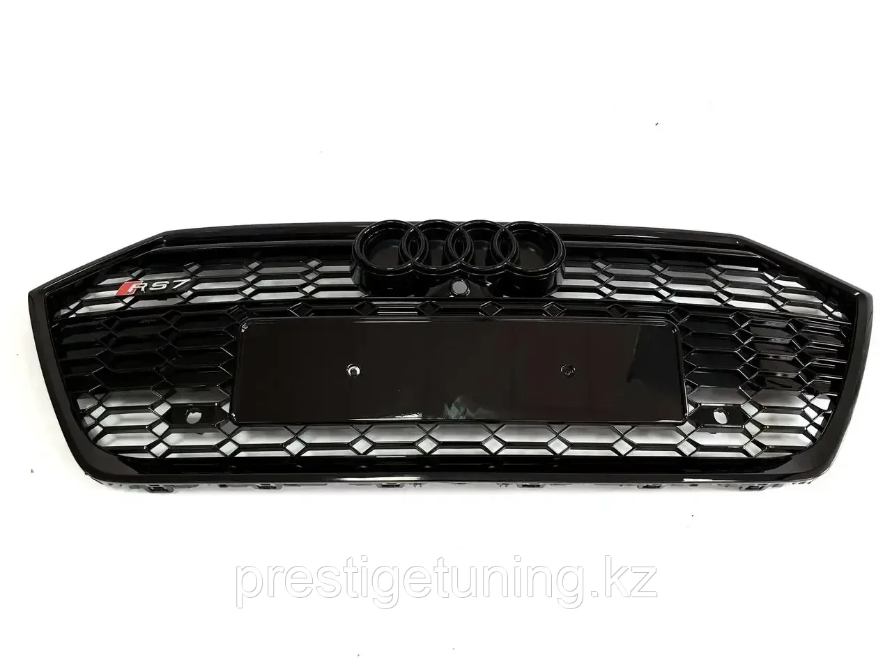 Решетка радиатора на Audi A7 (C8) 2018-по н.в стиль RS7 (Черный цвет) под камеру 360 - фото 3 - id-p100778646