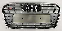 Решетка радиатора на Audi A7 (4G) 2014-18 стиль S7 (Серебро)