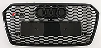 Решетка радиатора на Audi A7 (4G) 2014-18 стиль RS7 (Черный цвет)