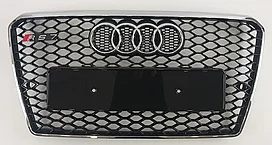 Решетка радиатора на Audi A7 (4G) 2010-14 стиль RS7 (Черный цвет+Хром)