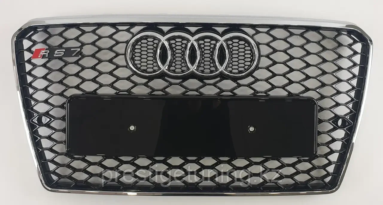 Решетка радиатора на Audi A7 (4G) 2010-14 стиль RS7 (Черный цвет+Хром), фото 1