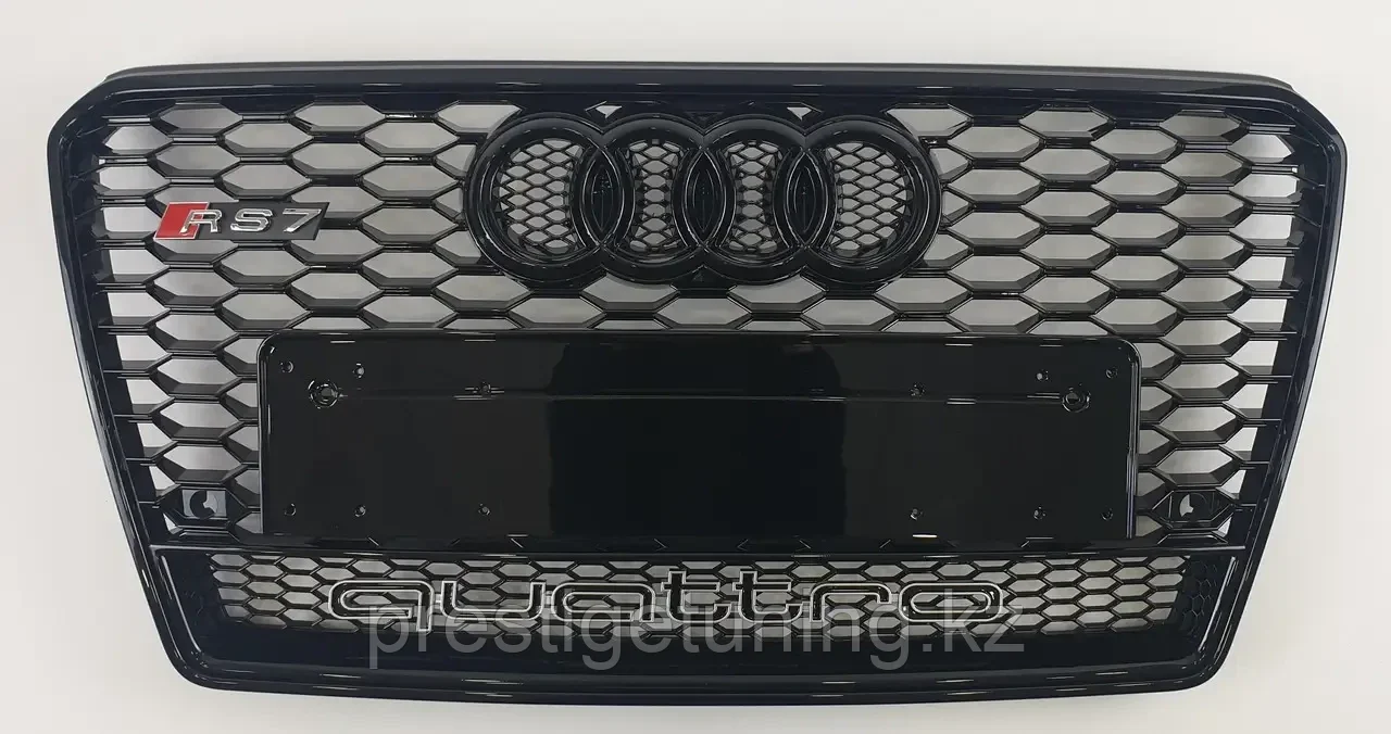 Решетка радиатора на Audi A7 (4G) 2010-14 стиль RS7 (Черный цвет+Quattro), фото 1