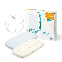 Простынь бамбуковая на резинке для детской коляски и люльки BabyOno, ультрамягкая 2 шт