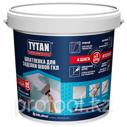 Шпатлевка Tytan Professional для заделки швов ГКЛ 1.8 кг, фото 2