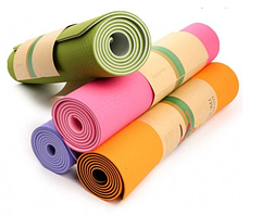 Коврик гимнастический двухстороний 6мм (цвета в ассортименте)