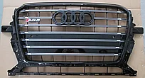 Решетка радиатора Audi Q5 I (8R) 2012-17 стиль SQ5 (Черный цвет)