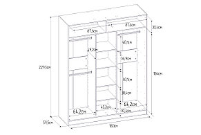 Шкаф-купе Home 180х229,5 см, дуб сонома, фото 3