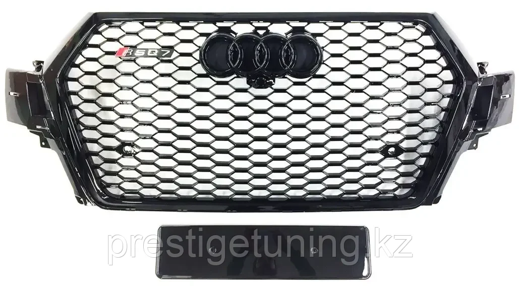 Решетка радиатора Audi Q7 II (4M) 2015-19 стиль RSQ7 (Черный цвет)