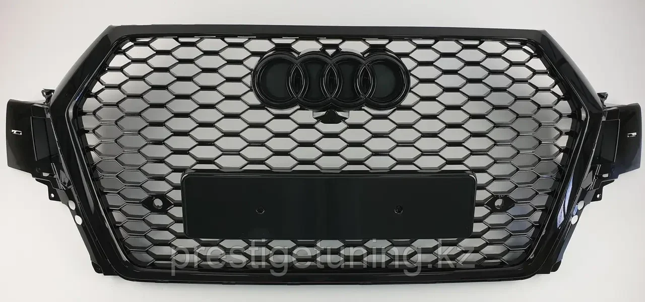 Решетка радиатора Audi Q7 II (4M) 2015-19 стиль RSQ7 (Черный цвет) - фото 4 - id-p100823017