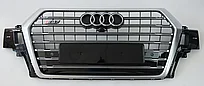 Решетка радиатора Audi Q7 II (4M) 2015-19 стиль SQ7 (Черный цвет)