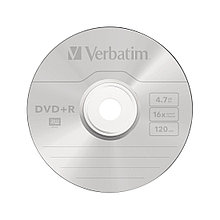 Диск DVD+R  Verbatim  (43550) 4.7GB  16х  50шт в упаковке  Незаписанный