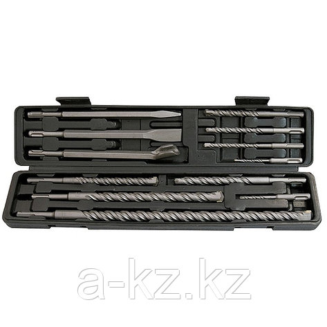 Набор буров по бетону, 5-6 х 110,8-10-12 х 160,14-16 х 210,18 х 300, 20 х 450 мм, зубила, SDS Plus Matrix, фото 1