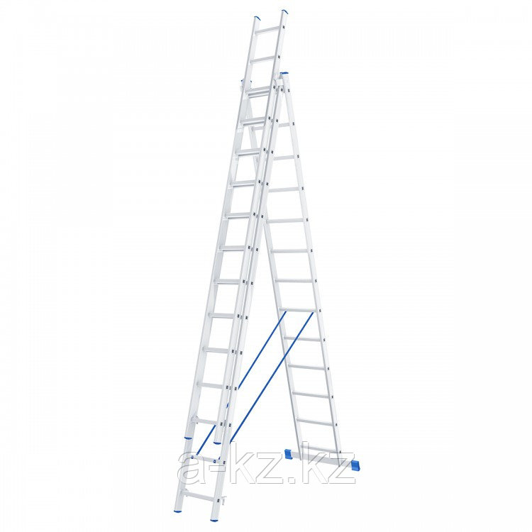 Лестница, 3 х 13 ступеней, алюминиевая, трехсекционная, Россия, Сибртех