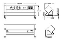 Настольный блок на 2 розетки 200B, USB, Type-C, RJ45, HDMI чёрный-серебро, фото 2